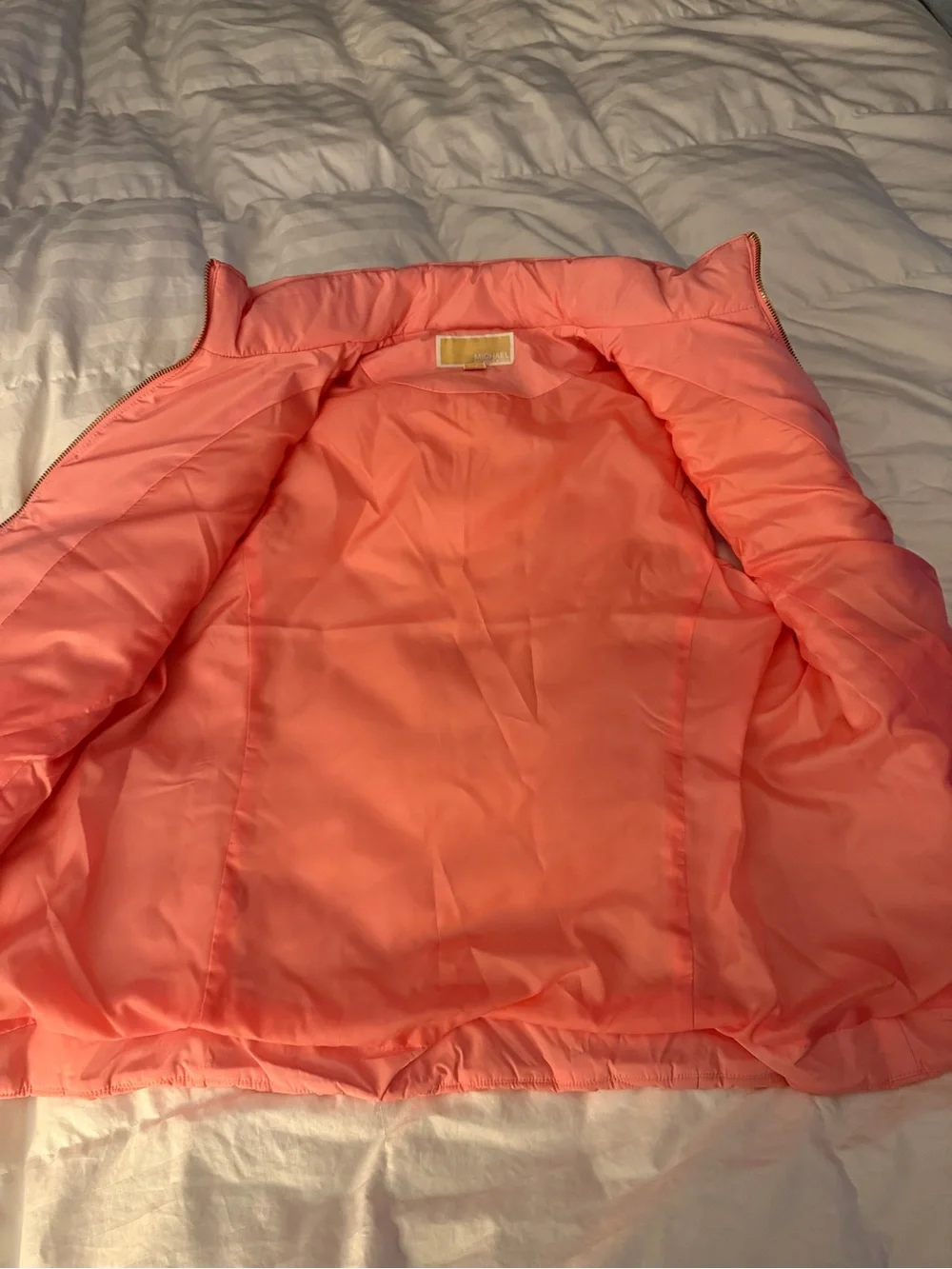 Michael Kors Coral Pink Quilted Sleeveless Vest